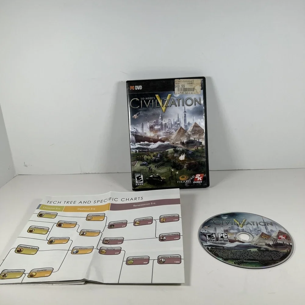 Sid Meier's Civilization V (PC‎ DVD Windows) Disc Chart No Manual PreOwned